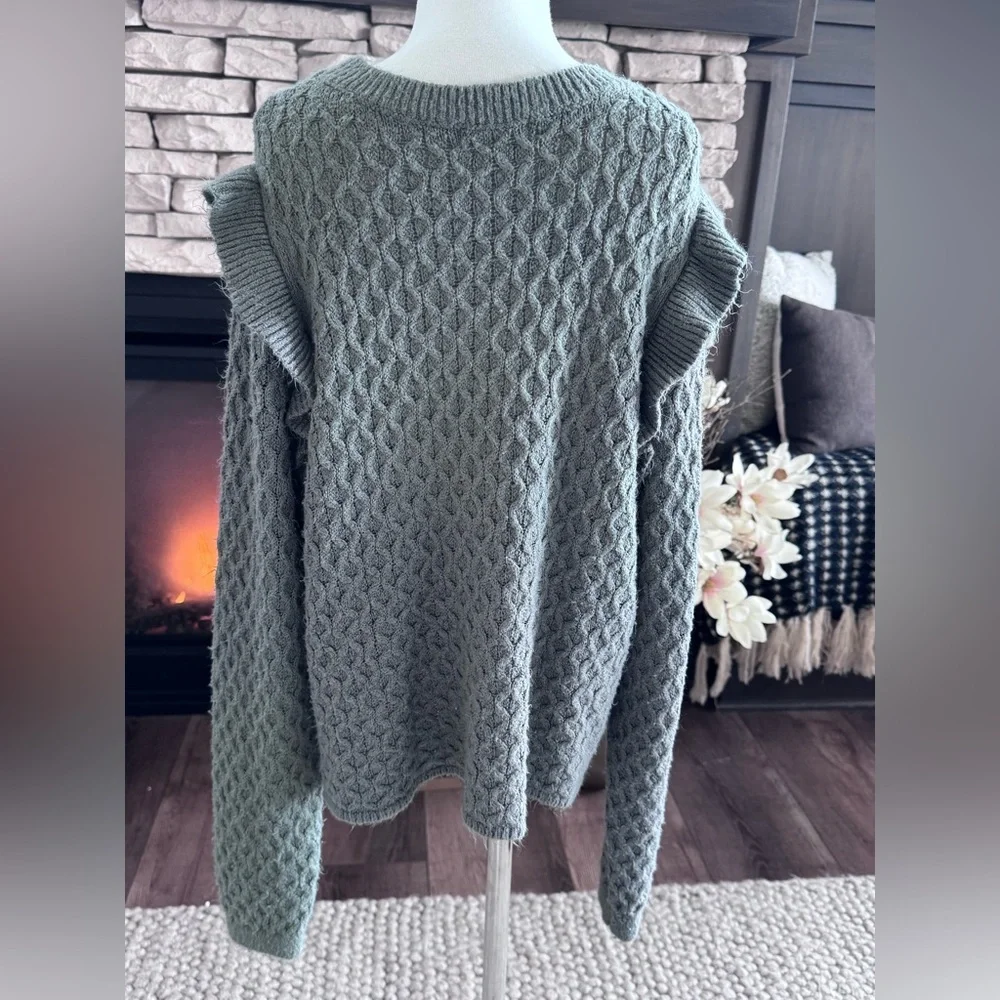 Rylee + Cru Cable Knit Sweater - Soft Green - 10-12Y